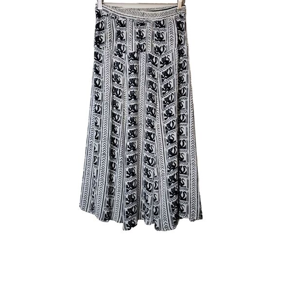 Las Manos Dresses & Skirts - Las Manos Maxi Skirt Long Rayon Black & White Print Print Bohemian Hippie Midi